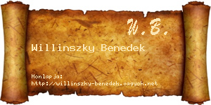 Willinszky Benedek névjegykártya